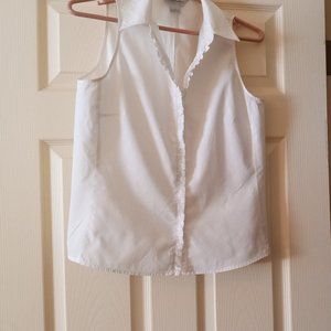 Brooks Brothers White Ruffled placket shirt.